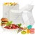 100 Pcs, 1000ml 330GSM White Paper Disposable Boat Trays for Salad, Fruit, Cookies Servings