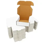 25 Pcs, 4x4x1.5 White Shipping Small Mailer Boxes || Plain Brown Corrugated Carboard Boxes For Small Business Packaging