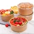 250ml Brown Kraft Paper Tubs with Transparent PET Lid for Food Packaging and Takeaway(Pack-25 pcs)