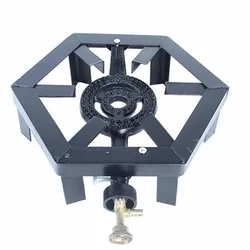 BAPA 36 x 36 x 15 cm Alloy Steel Octagon Shaped Stove Chulha with Jodhpuri Burner