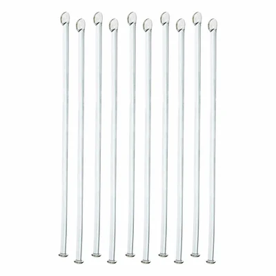Bello 10pcs Borosilicate Glass Stirring Rod 200mm X 6mm Flat Face for School, College, Chemistry Lab