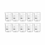 Bello 10pcs x 100ml Borosilicate 3.3 Glass Beakers with Graduation Marks for Laboratory
