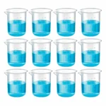 Bello 12pcs Polypropylene Beaker 250 ml with Graduation Marks for School Collage, Chemistry Laboratory