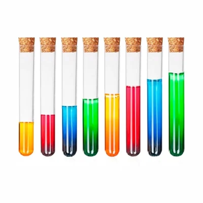 Bello 16pcs Borosilicate Glass Test Tubes 18mmX150mm with Cork Stoppers