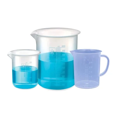 Bello 250ml and 1000ml Polypropylene Beakers with Graduation Marks and 250ml Measuring Jug Set for Laboratory