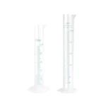 Bello 25ml & 250ml Scientific Measuring Cylinder with Hexagonal Base & Blue Printed Graduation, 2pcs & Polypropylene Body