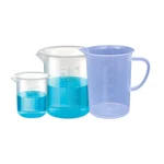Bello 25ml and 500ml Polypropylene Beakers with Graduation Marks and 500ml Measuring Jug Set for Laboratory