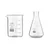 Bello 2pcs, 1000 ml Beaker and 25 ml Conical Flask with Graduation Marks, Borosilicate 3.3 Glass