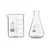 Bello 2pcs, 1000 ml Beaker and 250 ml Conical Flask with Graduation Marks, Borosilicate 3.3 Glass