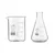 Bello 2pcs Borosilicate 3.3 Glass 250 ml Beaker and 100 ml Conical Flask with Graduation Marks