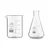 Bello 2pcs Borosilicate 3.3 Glass 250 ml Beaker and 50 ml Conical Flask with Graduation Marks