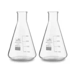 Bello 2pcs Borosilicate 3.3 Glass 250ml Conical Flask with Graduation Marks for Laboratory