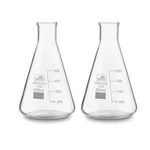 Bello 2pcs Borosilicate 3.3 Glass 500ml Conical Flask with Graduation Marks for Laboratory