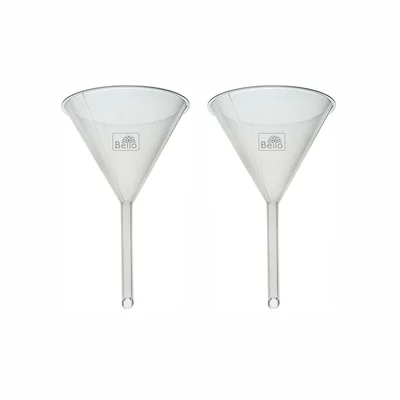 Bello 2Pcs Polypropylene Long Stem Funnel 100ml for Liquid, Spices, Powder
