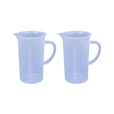Bello 2pcs x 1000ml Polypropylene Measuring Jug with Handle for Laboratory