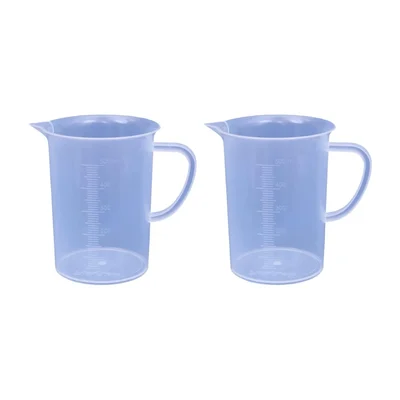 Bello 2pcs x 500ml Polypropylene Measuring Jug with Handle for Laboratory