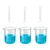 Bello 3pcs x 100ml Measuring Cylinder & 3pcs x 500ml Measuring Beaker with Blue Printed Graduation, Polypropylene Material