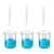 Bello 3pcs x 100ml Measuring Cylinder & 3pcs x 50ml Measuring Beaker with Blue Printed Graduation, Polypropylene Material