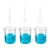 Bello 3pcs x 10ml Measuring Cylinder & 3pcs x 1000ml Measuring Beaker with Blue Printed Graduation, Polypropylene Material