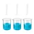 Bello 3pcs x 250ml Measuring Cylinder & 3pcs x 1000ml Measuring Beaker with Blue Printed Graduation, Polypropylene Material