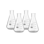 Bello 4pcs Borosilicate 3.3 Glass 500ml Conical Flask with Graduation Marks for Laboratory