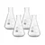 Bello 4pcs Borosilicate 3.3 Glass Conical Flask 100 ml with Graduation Marks for School, Collage, Laboratory