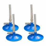 Bello 4pcs Brass Bunsen Burner, Sheet Base without Stop Cock for School, Educational Research