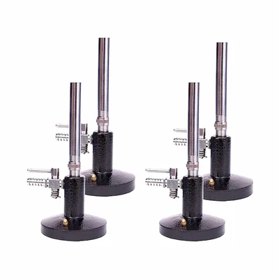 Bello 4pcs Bunsen Burner with Stop Cock and Brass Pipe for Lab Use