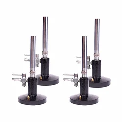 Bello 4pcs Bunsen Burner with Stop Cock and Brass Pipe for Lab Use