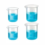 Bello 4pcs Polypropylene Transparent Beakers with Graduation Marks 2pcs x 250ml, 2pcs x 500ml for Laboratory