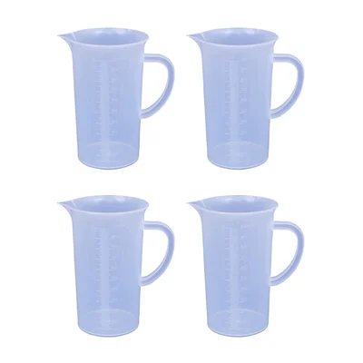 Bello 4pcs x 1000ml Polypropylene Measuring Jug with Handle for Laboratory