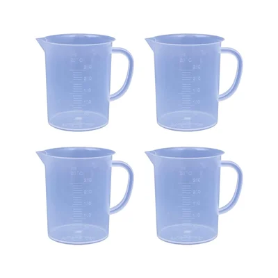 Bello 4pcs x 250ml Polypropylene Measuring Jug with Handle for Lab Kitchen