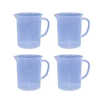Bello 4pcs x 250ml Polypropylene Measuring Jug with Handle for Lab Kitchen
