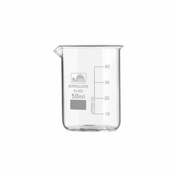 Bello 50ml Borosilicate 3.3 Glass Beaker with Graduation Marks for Laboratory