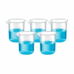 Bello 5pcs x 250ml Graduated Plastic Beakers for Experiments