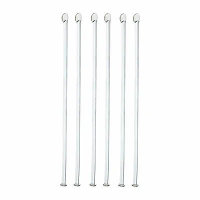 Bello 6 pcs Glass Stirring Rod 200mm X 6mm Flat Face for School, College, Chemistry Lab