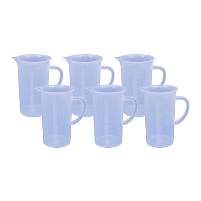 Bello 6pcs x 1000ml Polypropylene Measuring Jug with Handle for Laboratory
