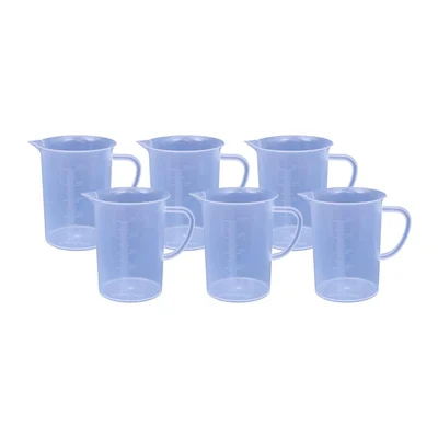 Bello 6pcs x 500ml Polypropylene Measuring Jug with Handle for Laboratory