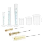Bello 9-Lab Products- Polypropylene 3pcs Measuring Cylinders, 3pcs Beakers and 3pcs Brushes