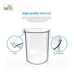 Bello Borosilicate 3.3, Set of 2 Glass Beaker 250 ml, 1000 ml with Graduation Marks for Chemistry Laboratory