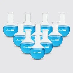 Bello Borosilicate 3.3 Glass, 10pcs Round Bottom Boiling Flask, 250ml Capacity for Perfume Making and Lab Purpose