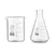 Bello Borosilicate 3.3 Glass, 50 ml Beaker and 250 ml Conical Flask with Graduation Marks, Set of 2