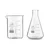 Bello Borosilicate 3.3 Glass, 50 ml Beaker and 500 ml Conical Flask with Graduation Marks, Set of 2