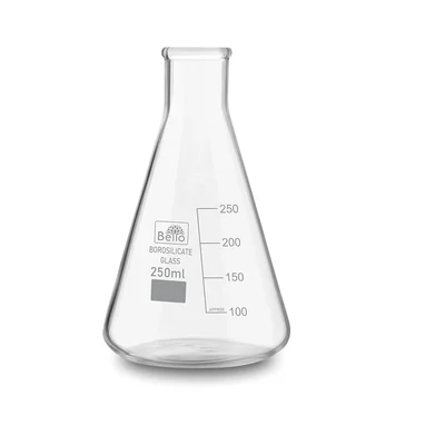 Bello Borosilicate 3.3 Glass 250ml Conical Flask with Graduation Marks for Laboratory