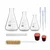 Bello Borosilicate 3.3 Glass 3pcs Conical Flask, 2pcs Stirring Rod & 3ml x 3pcs Dropper, 2pcs Rubber Cork with Cleaning Brush