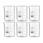 Bello Borosilicate 3.3 Glass 6pcs x 100ml Beakers with Graduation Marks for Laboratory