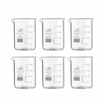 Bello Borosilicate 3.3 Glass Beaker - 250ml x 6pcs with Graduation Marks for Laboratory