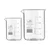 Bello Borosilicate 3.3 Glass Beaker 25 ml, 100 ml with Graduation Marks, Set of 2 Beakers for School, Collage Laboratory