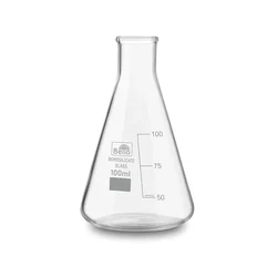 Bello Borosilicate 3.3 Glass Conical Flask 100 ml with Graduation Marks for School, Collage Laboratory