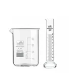 Bello Borosilicate 3.3 Glass Scientific Beaker 50ml & 100ml Cylinder of Round Base for Laboratory
